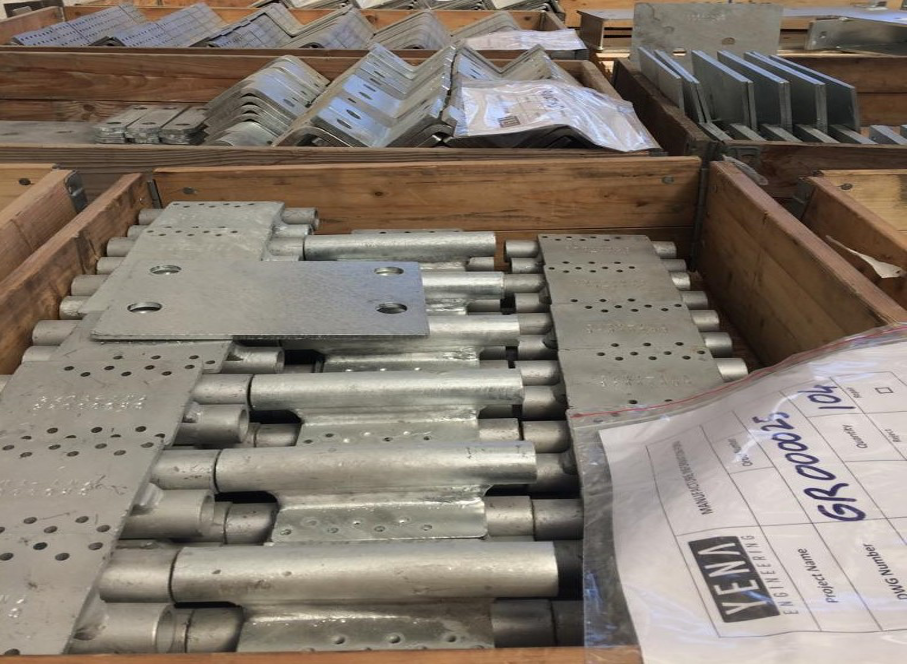 Packaging of steel parts of a temporary warehouse